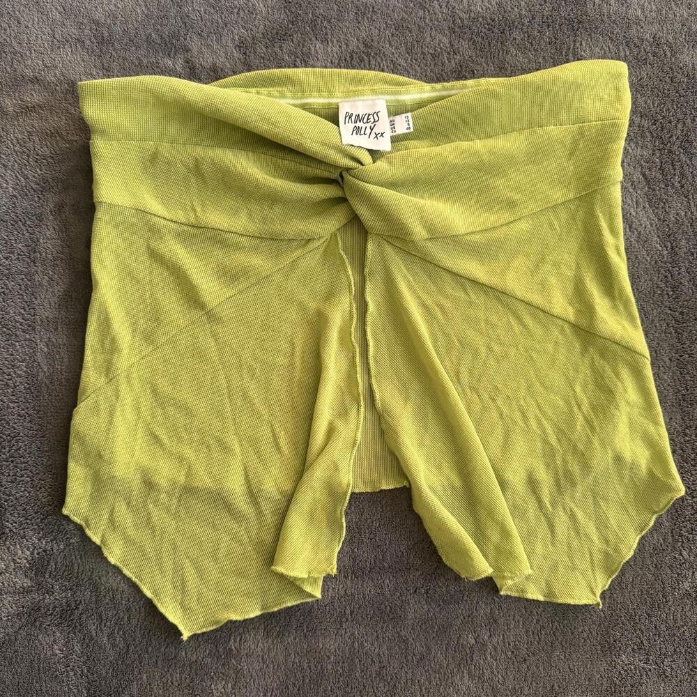 Princess Polly Lime Green Knit Twisted Front Tube Top Size US 8
